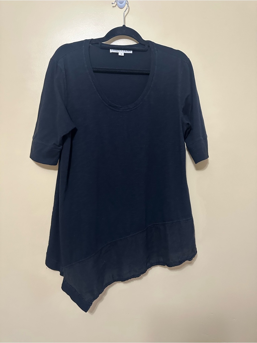 Flax Urban Flax Grateful Pullover Tunic Scoop Neck Linen Women M Black